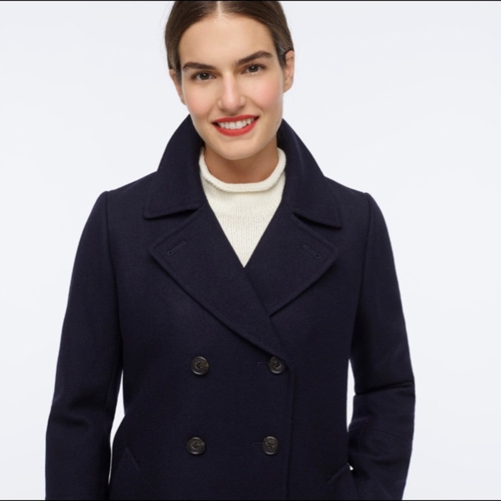 Beautiful J.Crew navy wool pea coat